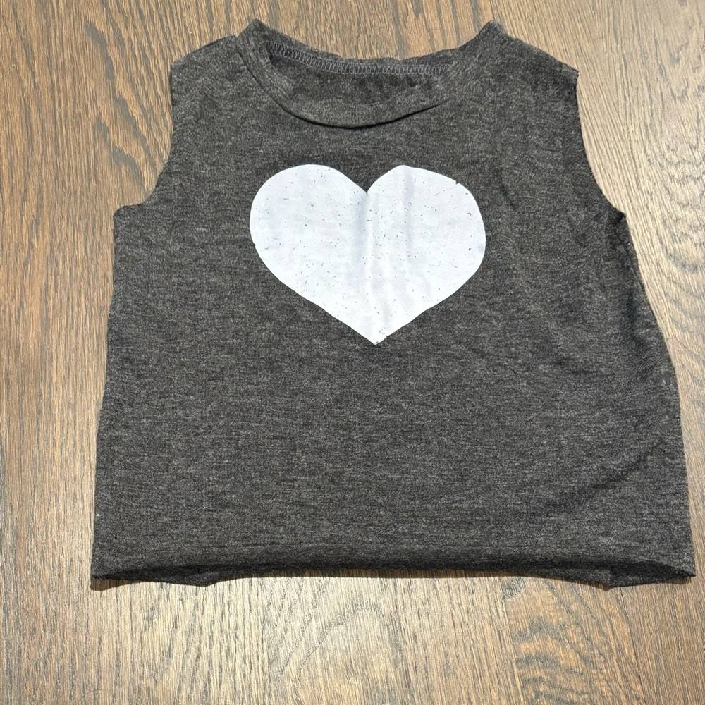 Rock Candy 2t gray tank with heart